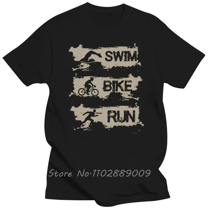 Triathlon natation vélo course Triathlète T-Shirt coton T-Shirt Streetwear cadeaux d'anniversaire Fi