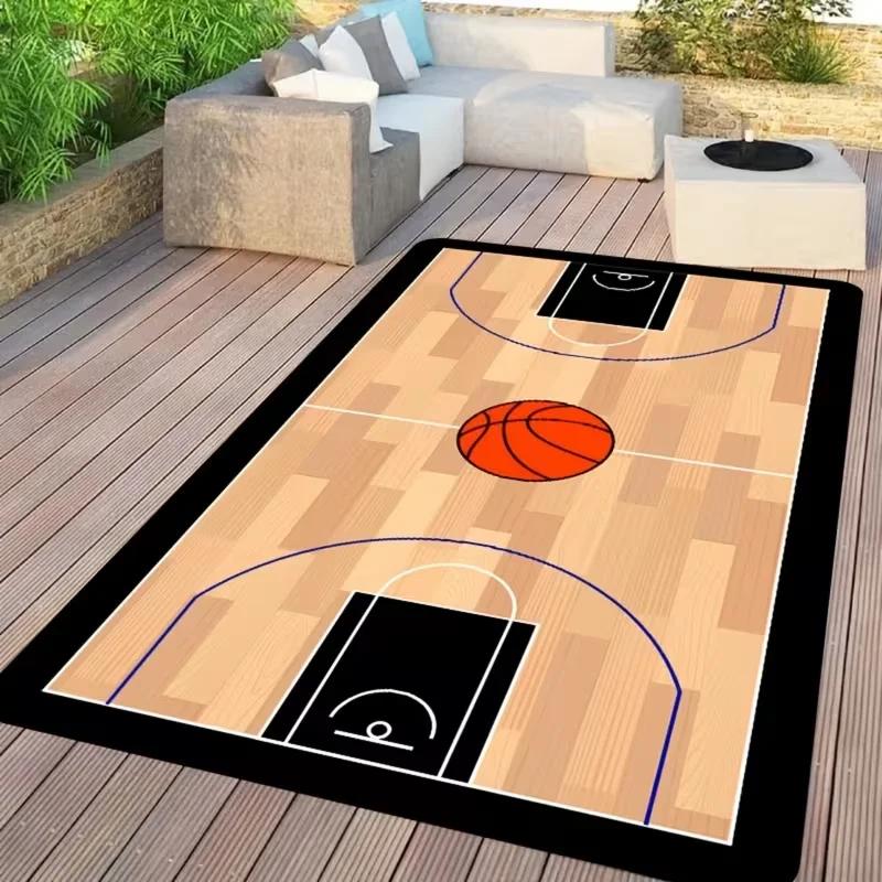 Tapis antidérapant pour terrain de basket-ball, tapis d'extérieur, design sur le thème du basket-bal