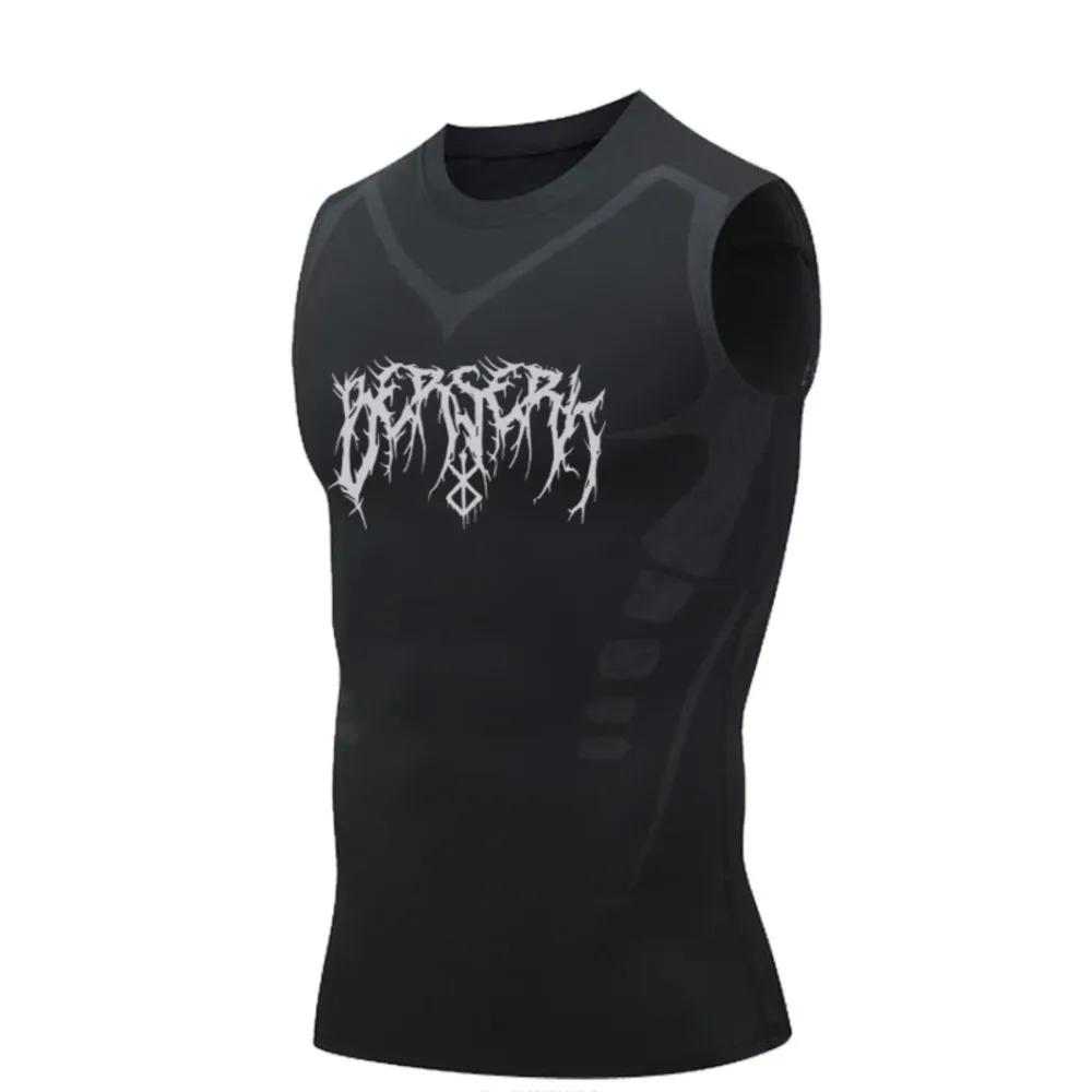Chemise sans manches à Compression pour hommes, gilet de Sport, Fitness, basket-ball, Manga, débarde