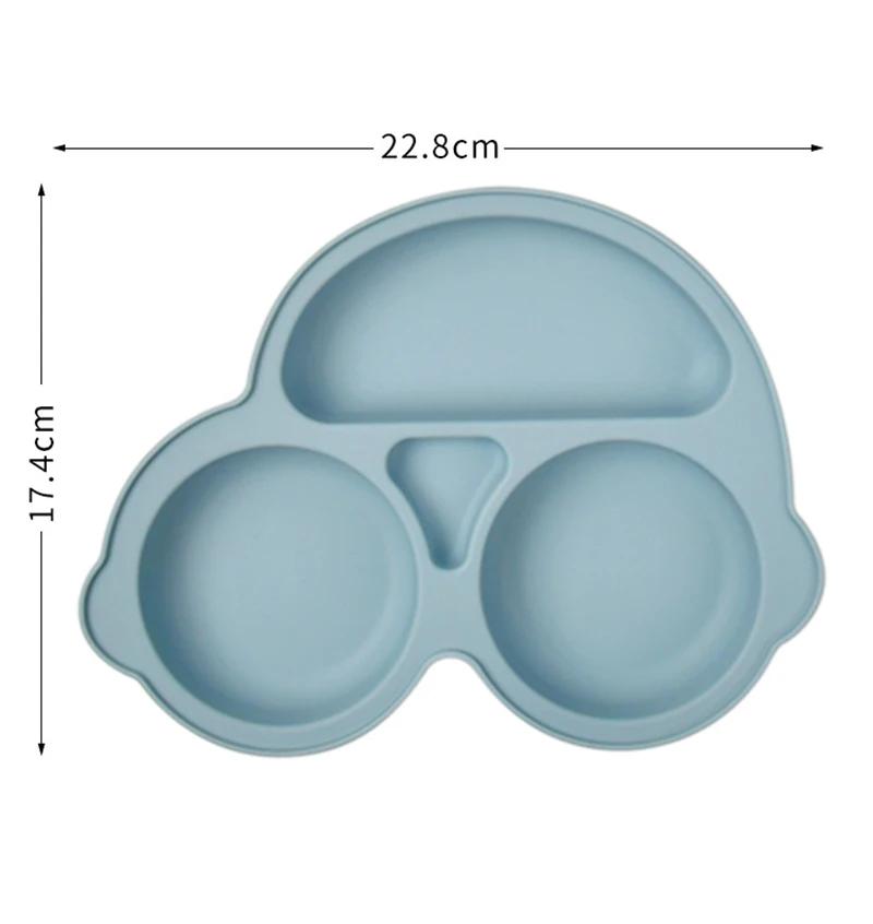 Bébé sûr Silicone assiette à manger aspiration dessin animé enfants plats alimentation enfant en bas