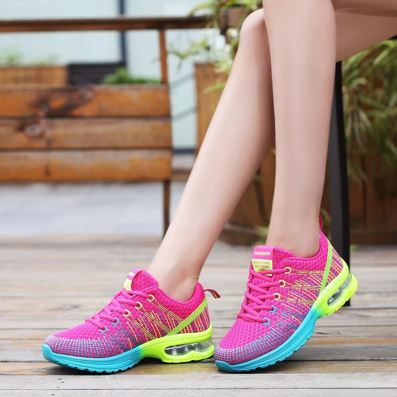 Chaussures de Sport Femme Course Plein Air Respirantes Antidérapantes Baskets Marche Décontractées