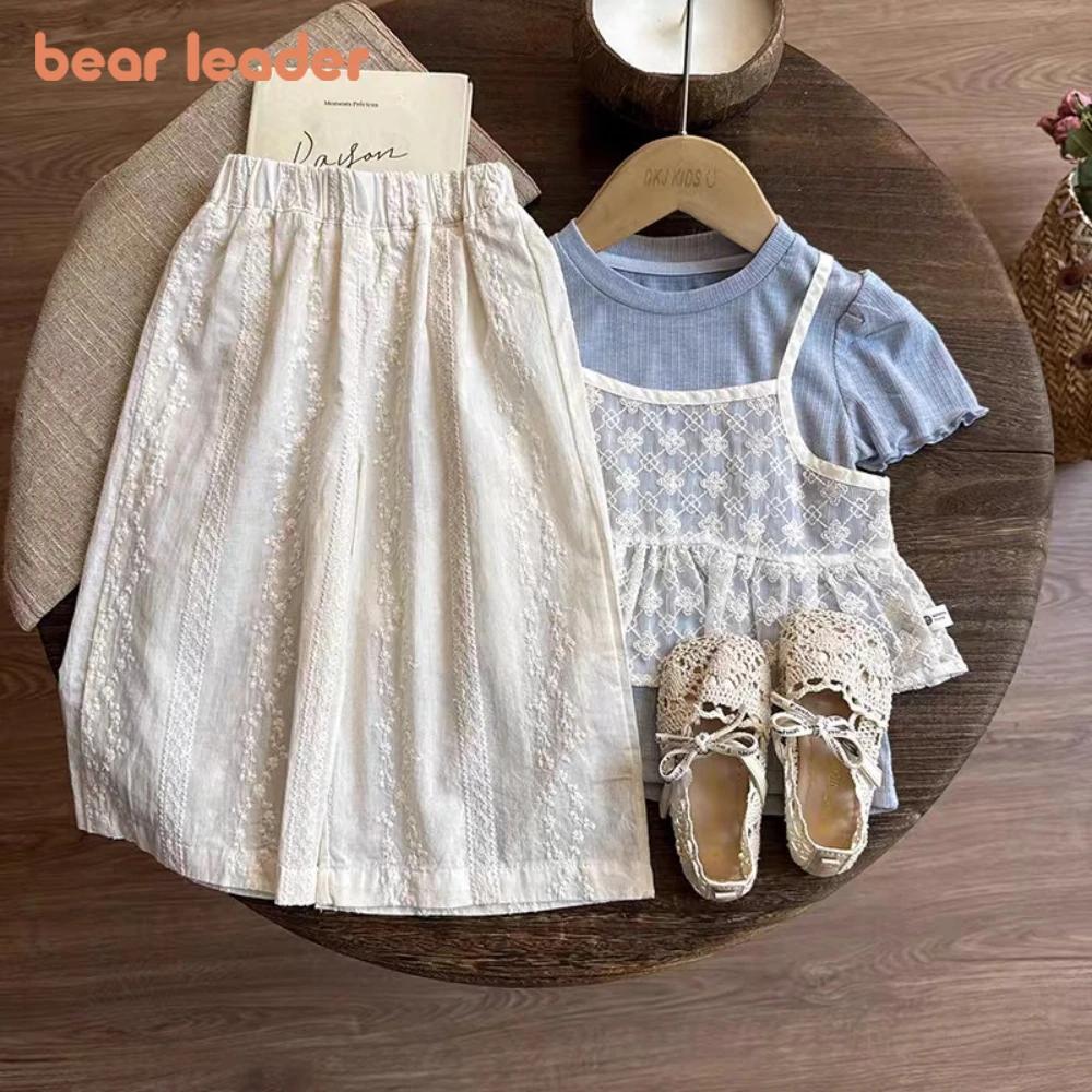 Bear Leader – vêtements d'été pour enfants, ensemble deux pièces en dentelle douce et mignonne pour 