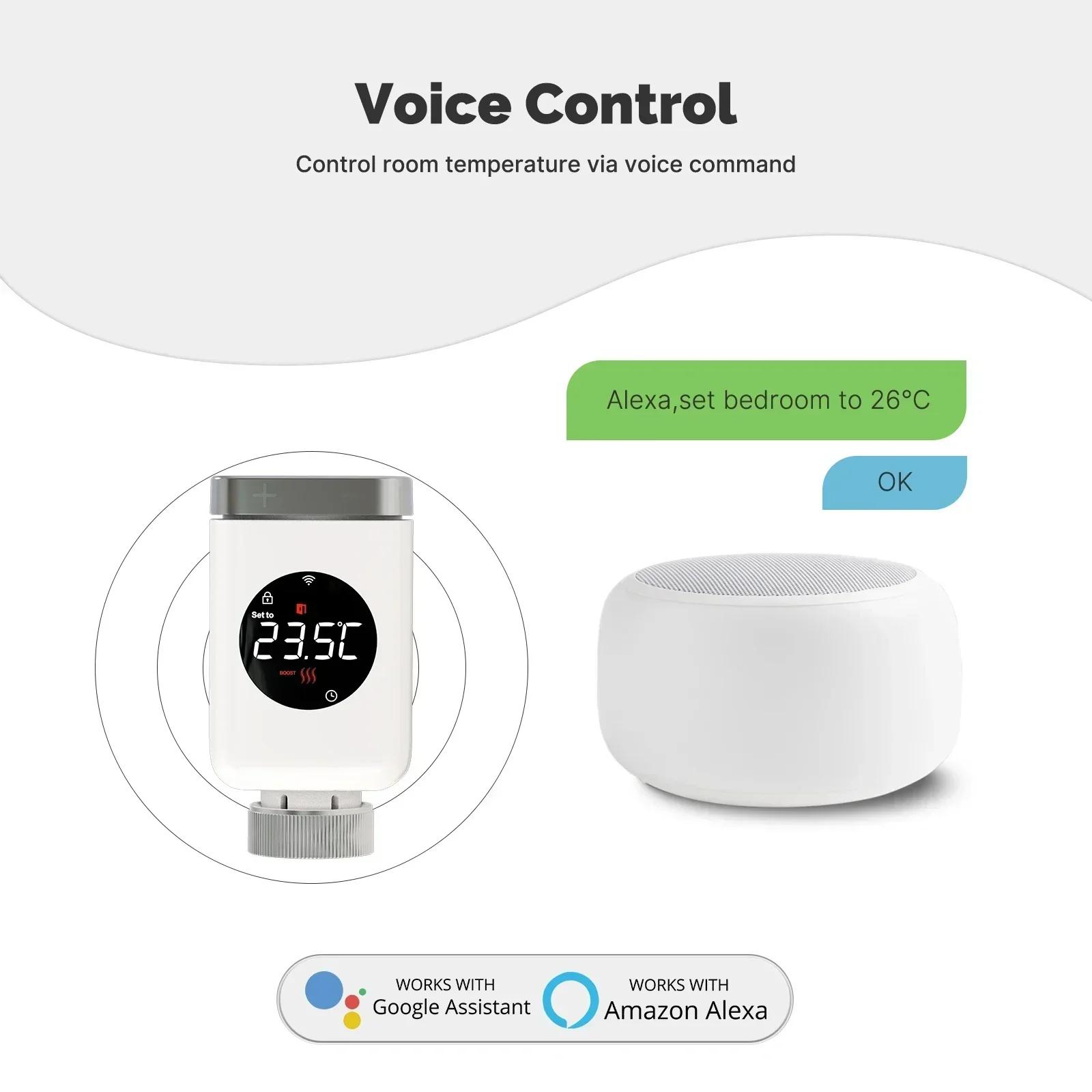 MOES-Vanne thermostatique intelligente, application programmable TRV, régulateur de température à di
