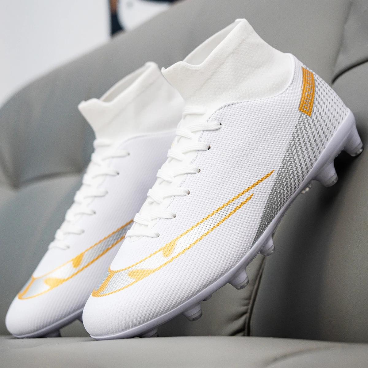 Chaussures de football montantes premium FG longues goujons et goujons courts TF, adaptées aux homme