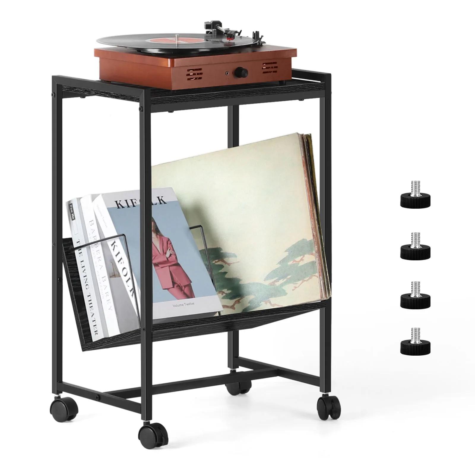 Support de tourne-disque coloré avec rangement d'enregistrement, armoire de rangement en vinyle avec