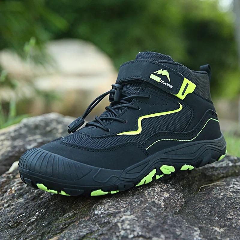 Chaussures de randonnée montantes pour enfants, baskets de Trekking imperméables, bottes d'escalade 