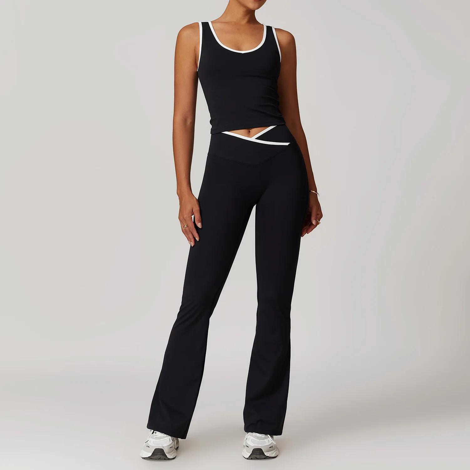 Ensemble de vêtements de Yoga pour femmes, 2 pièces, tenues d'entraînement, Fitness, survêtement de 