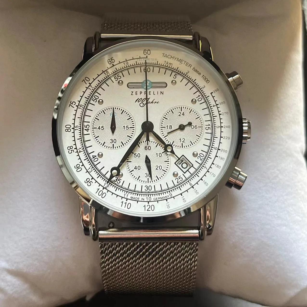 Montre Classique Homme Business et Loisirs, Chronographe Multifonctionnel à Trois Cadrans avec Secon
