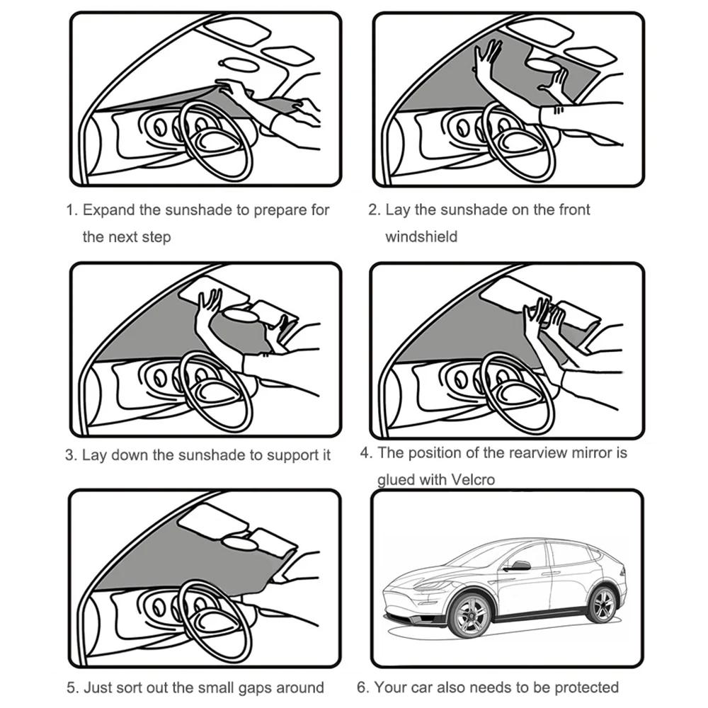 Pare-soleil de voiture pour Tesla modèle 3 Y 2017 – 2023, couverture de protection pour pare-brise, 