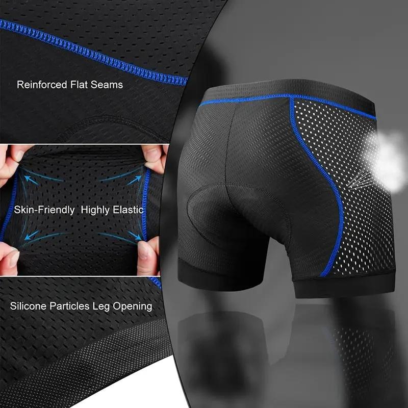 X-TIGER Cyclisme Sous-Vêtements 5D Respirant Rembourré Gel Vélo Shorts Hommes VTT Antidérapant Jambe