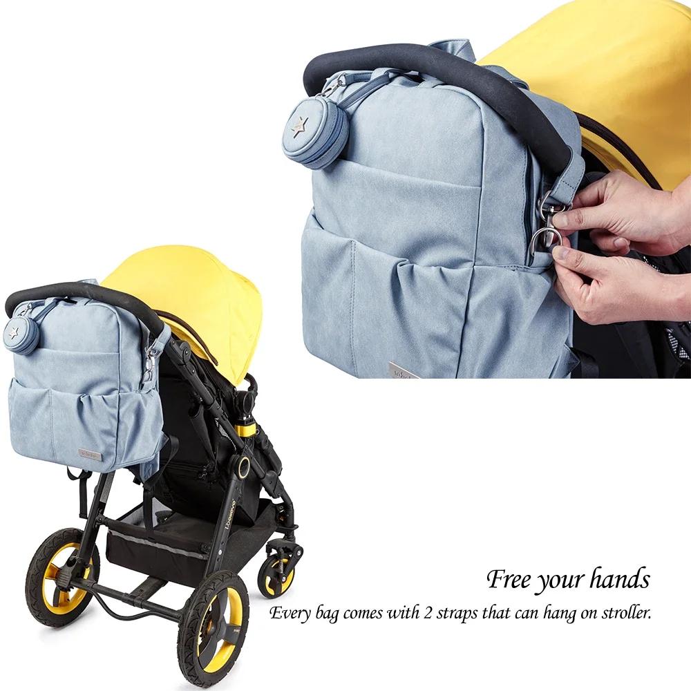 Soboba nouveau sac à dos à couches pour nouveau-né bébé grande capacité sac à couches étanche avec p