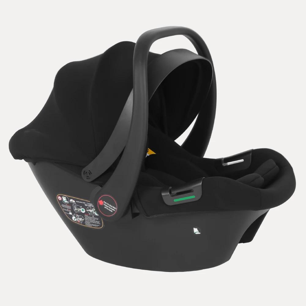 Siège auto pour bébé Babyvoyage noir avec base Isofix, protection solaire UPF45+, confortable, respi