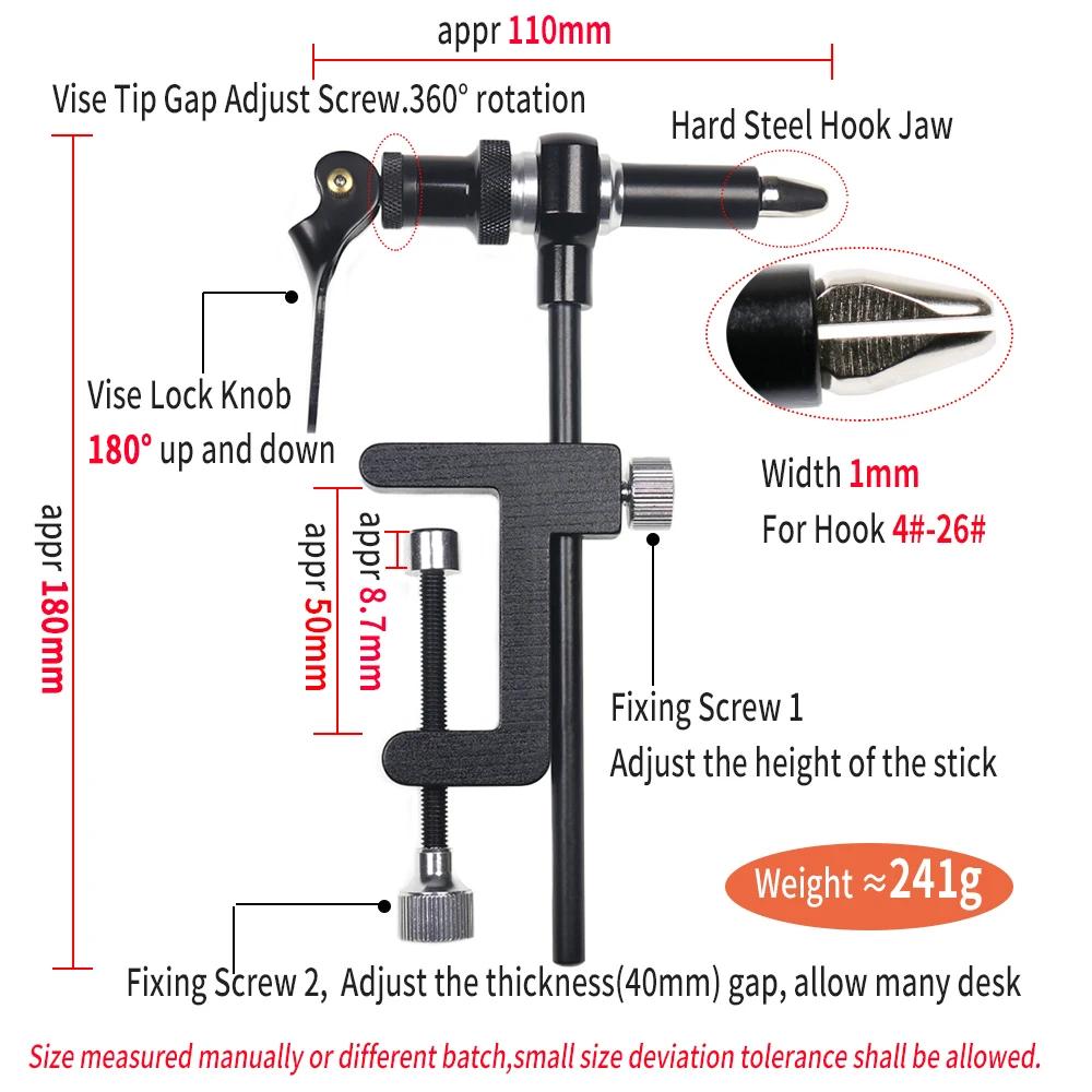 Wifreo outils de fixation de mouche rotatifs outil de crochet rotatif en laiton pince en C outil de 