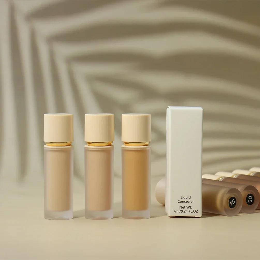 Correcteur liquide monochrome avec logo personnalisé, apprêt à tube rond, fond de teint éclaircissan