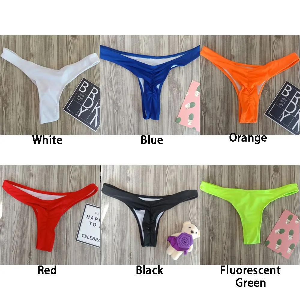 Maillot de bain plissé en forme de T, bikini sexy, maillot de bain simple, string de vacances, grand