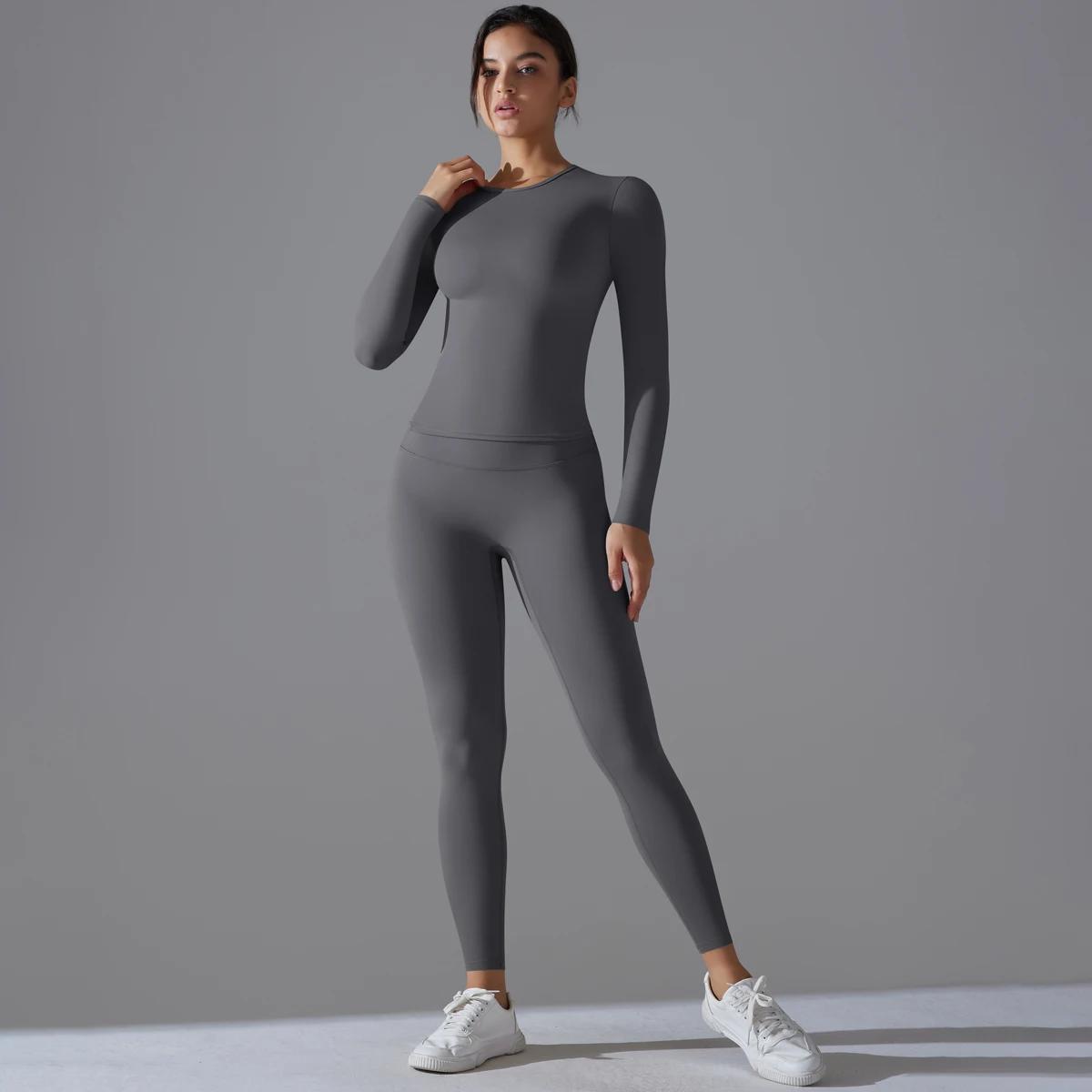 Costume de Yoga ensemble de sport manches respirant extensible GYM Yoga mince Fitness haut actif res