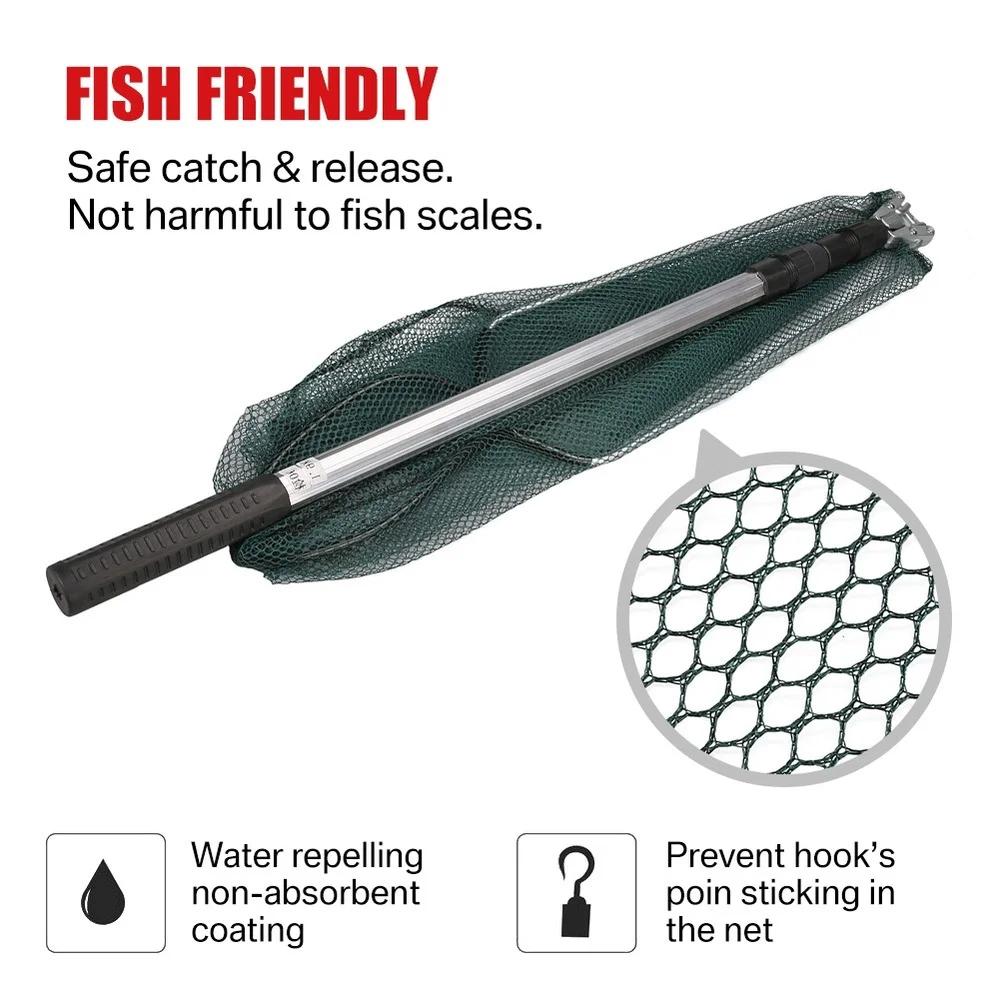 190cm 92cm 55cm filet d'atterrissage télescopique pliant canne à pêche extensible mouche carpe cours