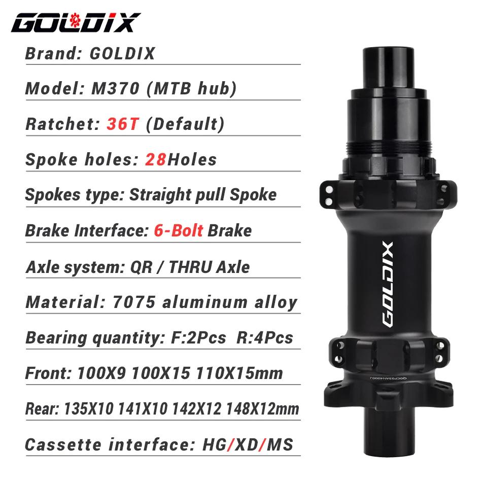 GOLDIX-Moyeu VTT Msuspec28 H HG/XD/MS Boost, cliquet 36T, frein à disque à 6 boulons, roulement scel