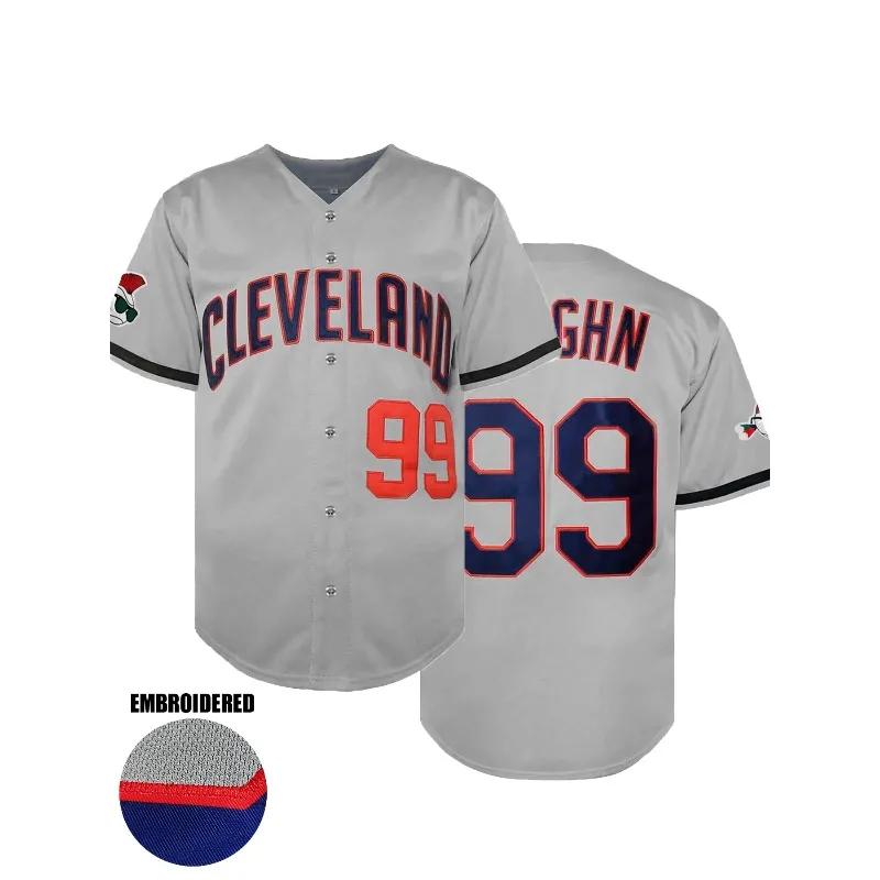 Maillot de film Ricky Vaughn pour hommes, maillots de baseball pour fans de sport cousus Hip Hop des