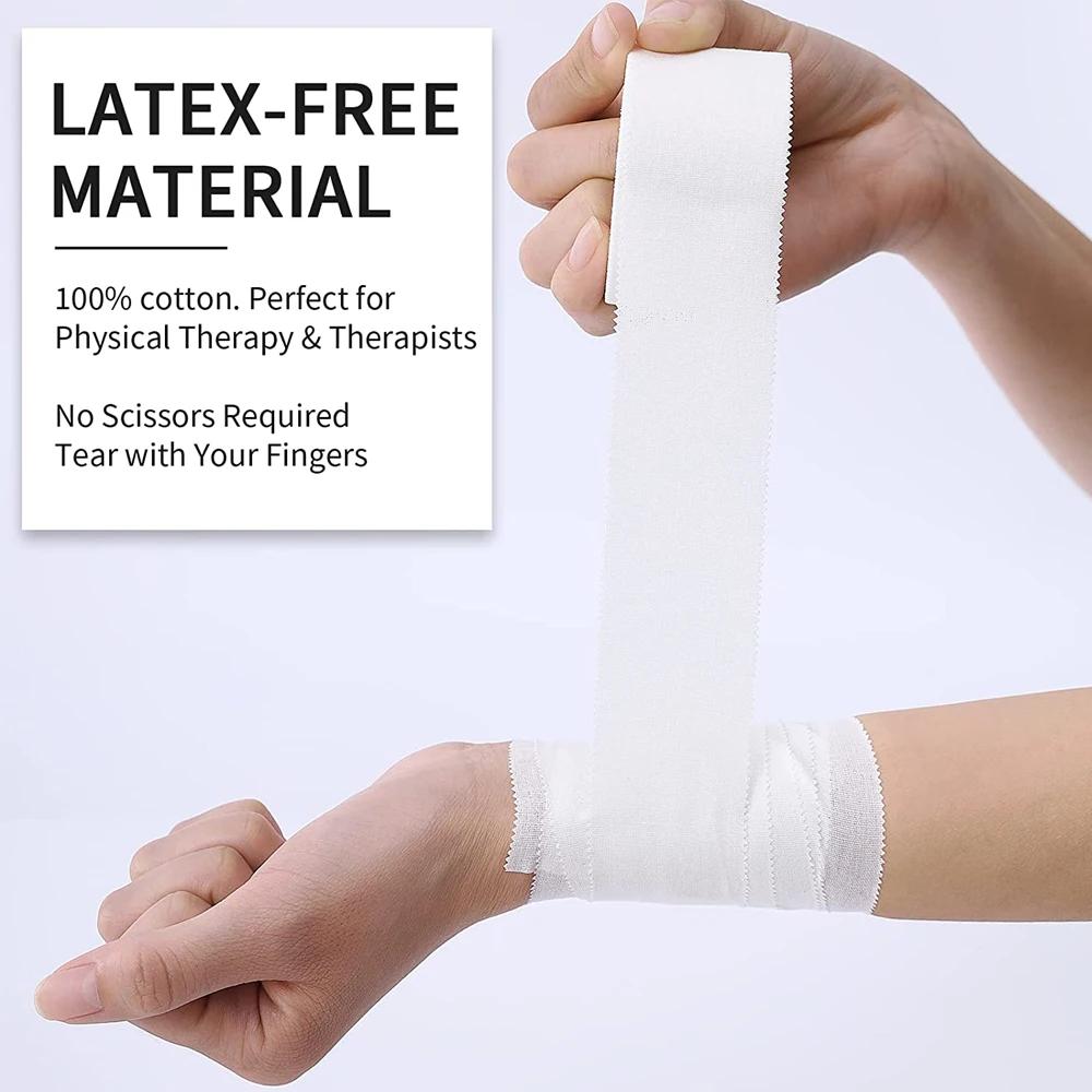 1 rouleau de ruban athlétique en coton blanc, bande adhésive de sport, Bandage élastique, genou, poi