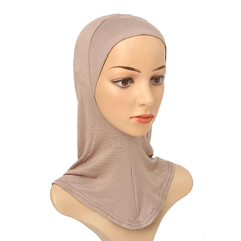 Sous-écharpe capuchon intérieur os Bonnet Hijab Turban Modal extensible couverture complète cou femm