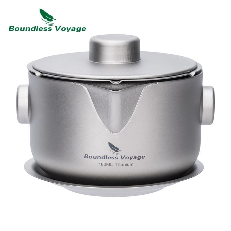 Boundless Voyage-Tasse à café à double paroi, théière en titane avec couvercle et filtre, théière ul
