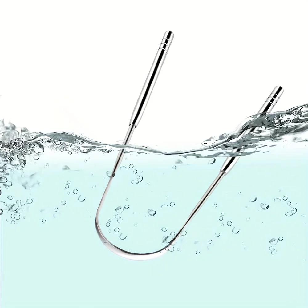 Grattoir de nettoyage de langue en acier inoxydable, 1/2/6 pièces, réutilisable, revêtement de langu
