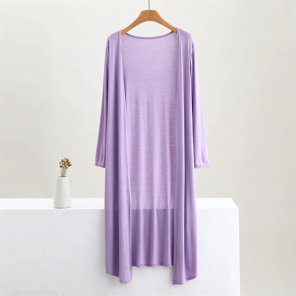 Été automne 12 couleurs femmes Modal Long Cardigan femme coton pull Cardigans à manches longues femm