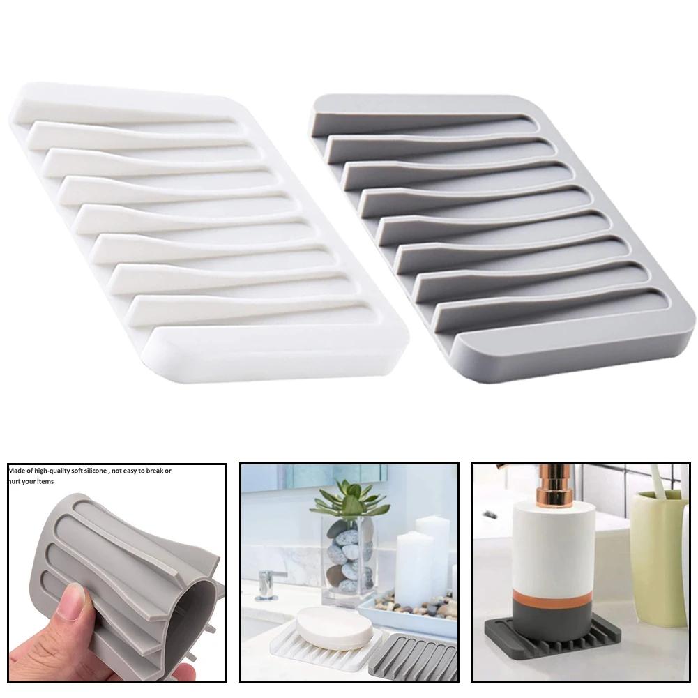 Porte-savon auto-drainant en Silicone de haute qualité, 1/2 pièces, porte-savon innovant, économiseu