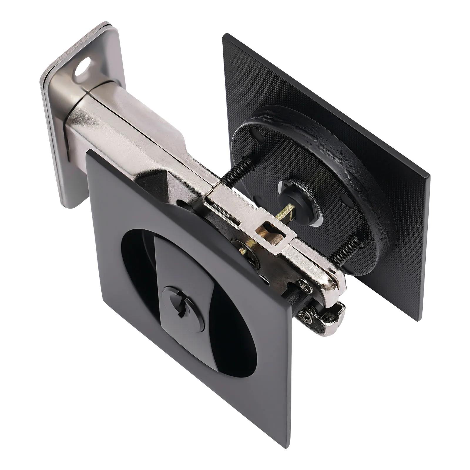 Serrure de porte coulissante carrée, serrure de sécurité de poche, loquet en alliage de Zinc et 3 * 