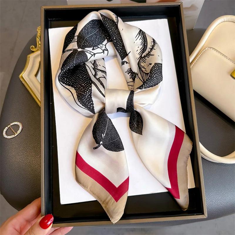 Foulard universel à motif de chaîne de 70cm, Imitation soie, carré haut de gamme, accessoires pour v