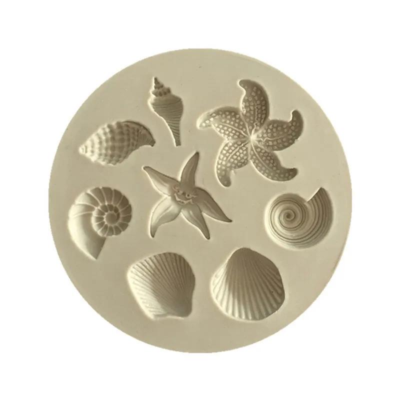 Moules de cuisson en silicone pour strass, thème marin, coquillage, conque, étoile de mer, poisson s