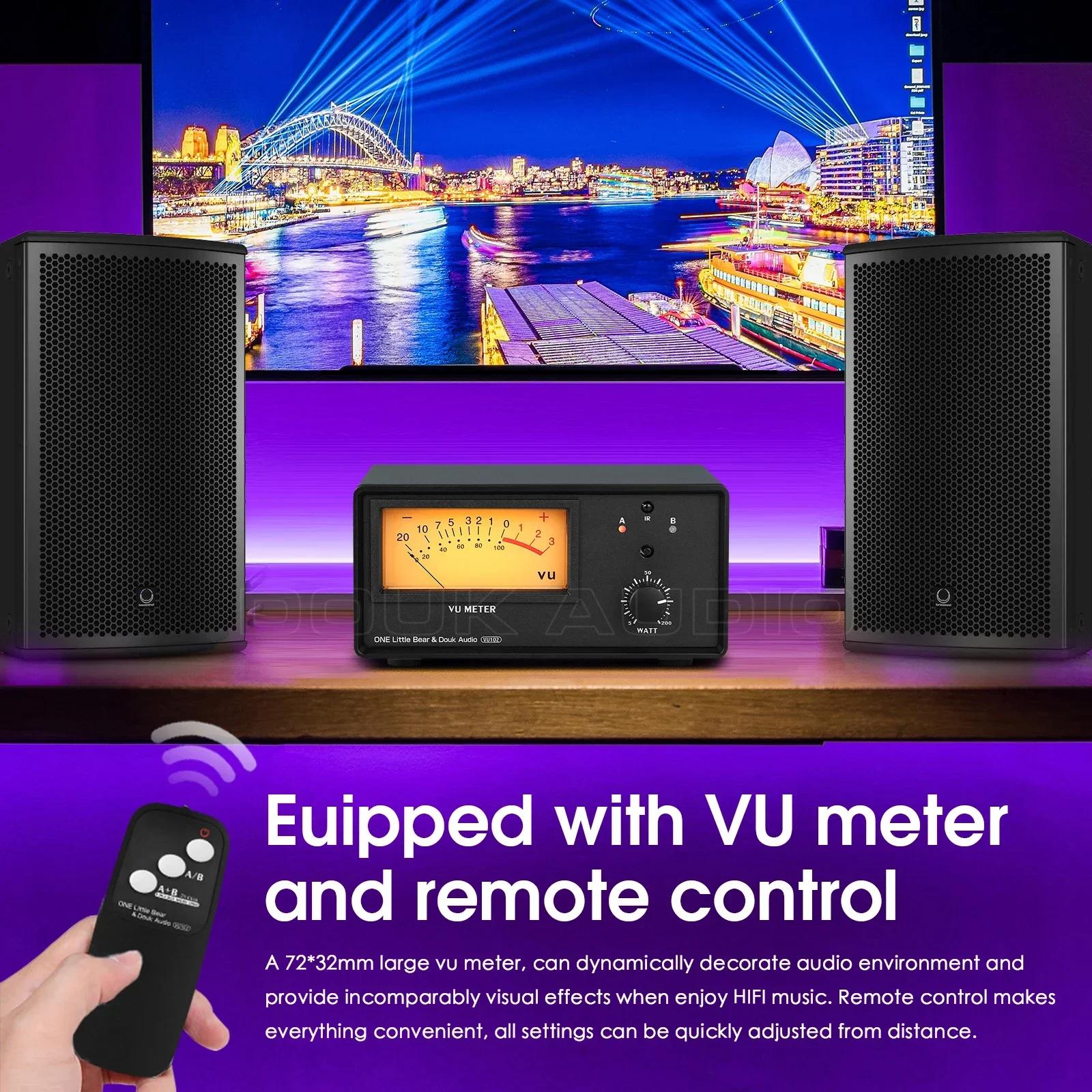 Douk Audio-Sélecteur d'amplificateur VU102, boîtier de commutation de haut-parleur à 2 zones avec VU