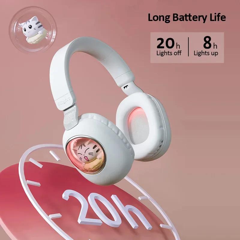 Casque Bluetooth sans fil Kawaii en forme de capsule spatiale pour animaux de compagnie, avec rétroé