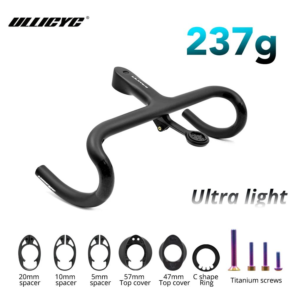 Cockpit de guidon de vélo intégré en fibre de carbone ultra-léger 237g pour vélo de route, câble int