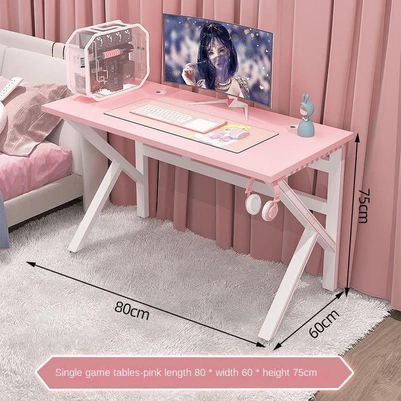 Bureau de jeu rose pour filles, robuste, blanc, mignon, jeu en famille, ordinateur en direct, pour c