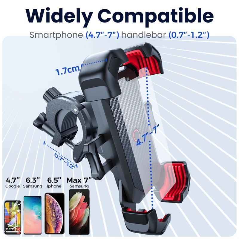 Joyroom-Support de téléphone portable antichoc pour vélo et moto, vue à 360 °, support de téléphone 