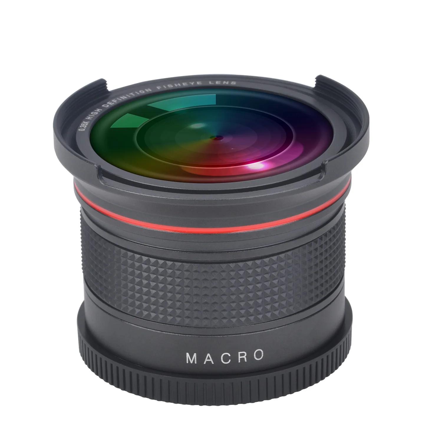 Objectif fisheye grand angle HD, 52mm 0,35x, avec partie Partenaires, pour reflex numérique Nikon D7