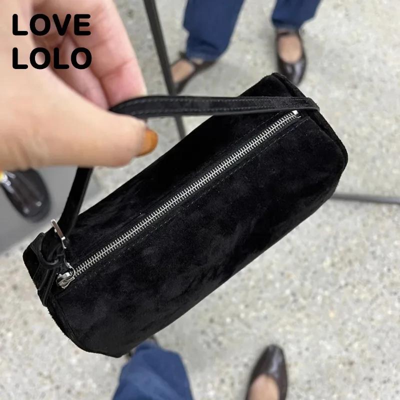 2025 nouveau luxe 90s porte-stylo sac véritable peau de vache souple et daim Mini sac à bandoulière 