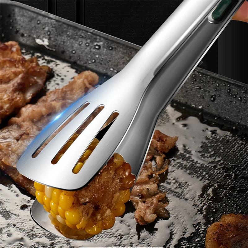 Pinces alimentaires antidérapantes en acier inoxydable, pince de service pour viande, salade, pain, 