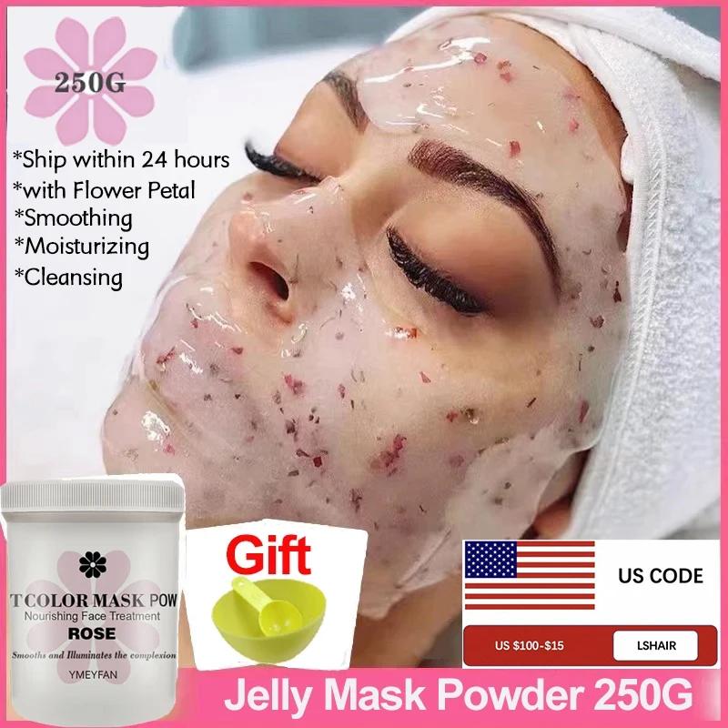 Juego de polvo de máscara de gelatina suave Natural, mascarilla Facial de goma despegable, frasco pa