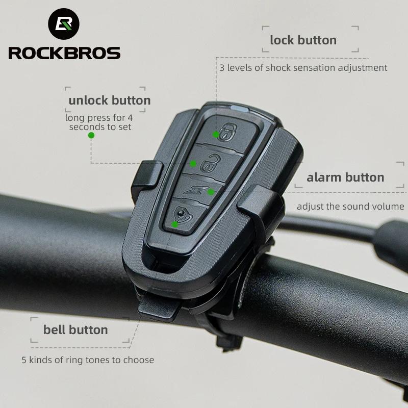 ROCKBROS-Sonnette électrique de type C pour vélo, klaxon antivol, télécommande sans fil, IPX5, insta