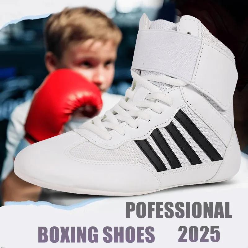 Chaussures de boxe chaussures d'entraînement complètes force haltérophilie boxe combat haute aide ho