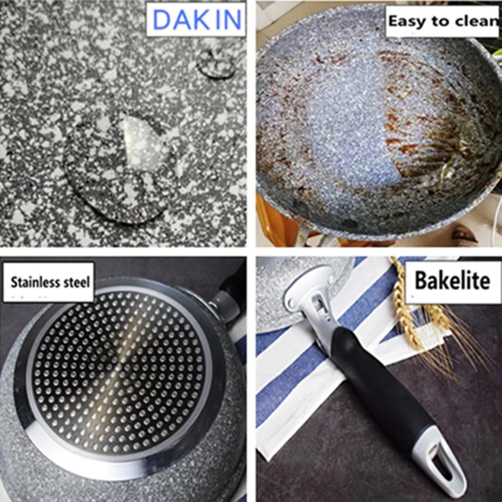 Poêle à Wok en pierre Durable, Pot en céramique antiadhésif, friteuse à Induction, cuisson de Steak,