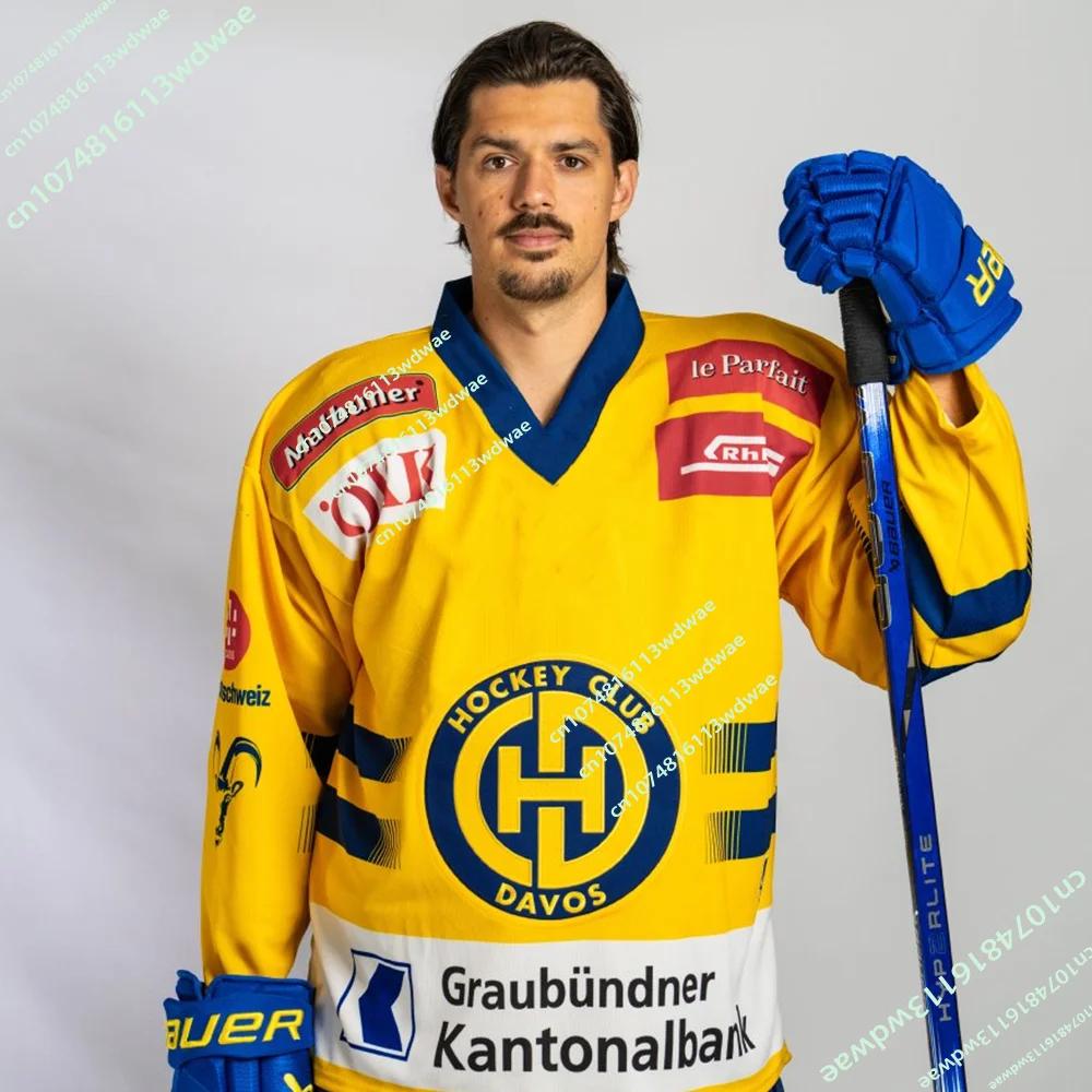 Nouveau Maillot de Hockey Suisse 2026 pour Hommes HC Davos, Impression 3D, Manches Longues, Sport Dé