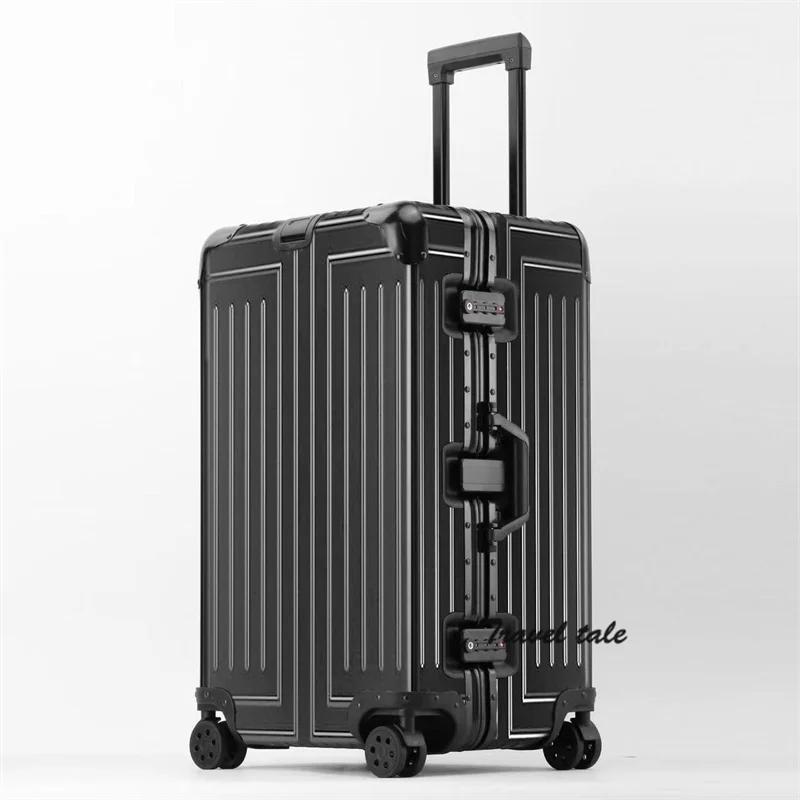 Carrylove 26 "28" 30 pouces grand chariot en aluminium valise coffre métallique grand sac à bagages 