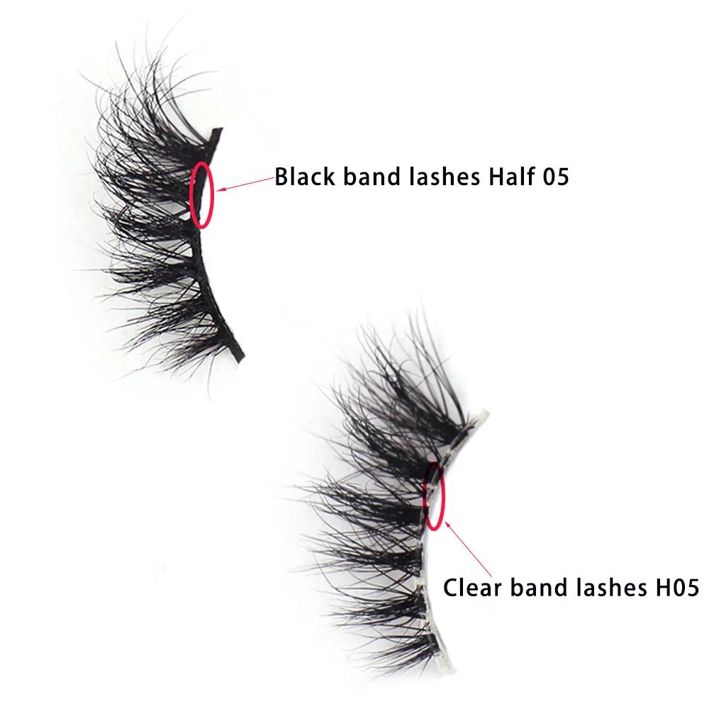30/60/100 paires de cils de vison sans boîte cils de vison 3D courts faux cils de vison naturel en v