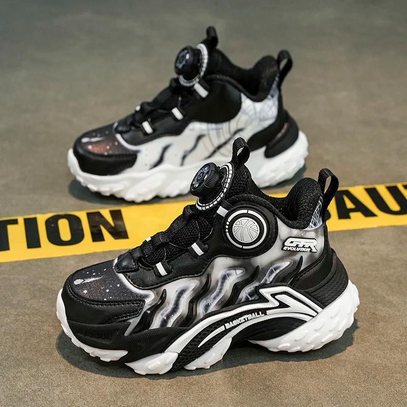 Baskets pour enfants mode nouveau léger antidérapant formation garçons chaussures de basket-ball éco