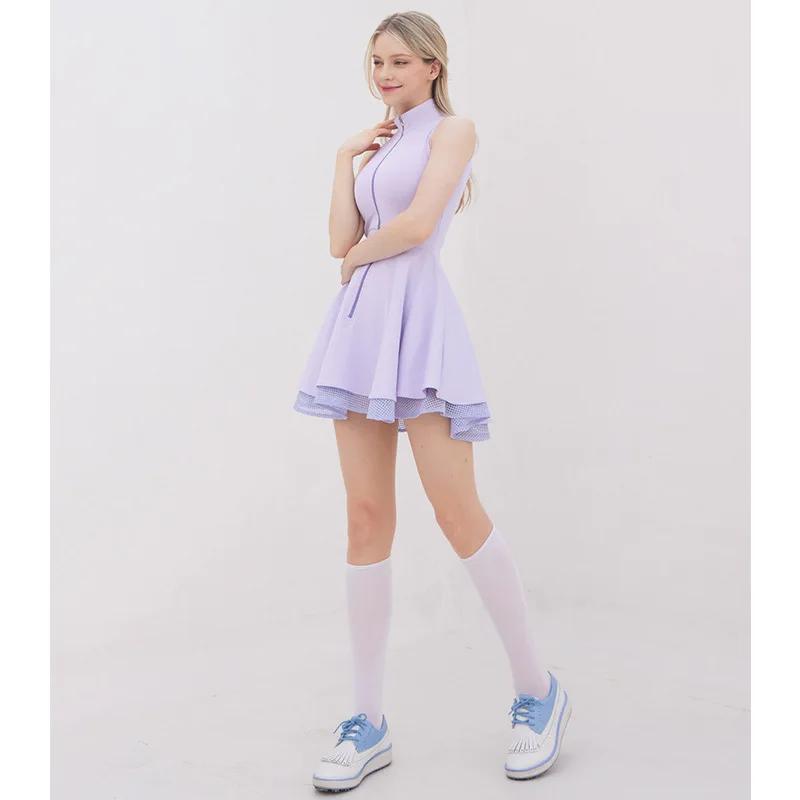 Polo robe de Tennis coussinets de poitrine Shorts doux haute extensible jupes de Fitness contrôle du