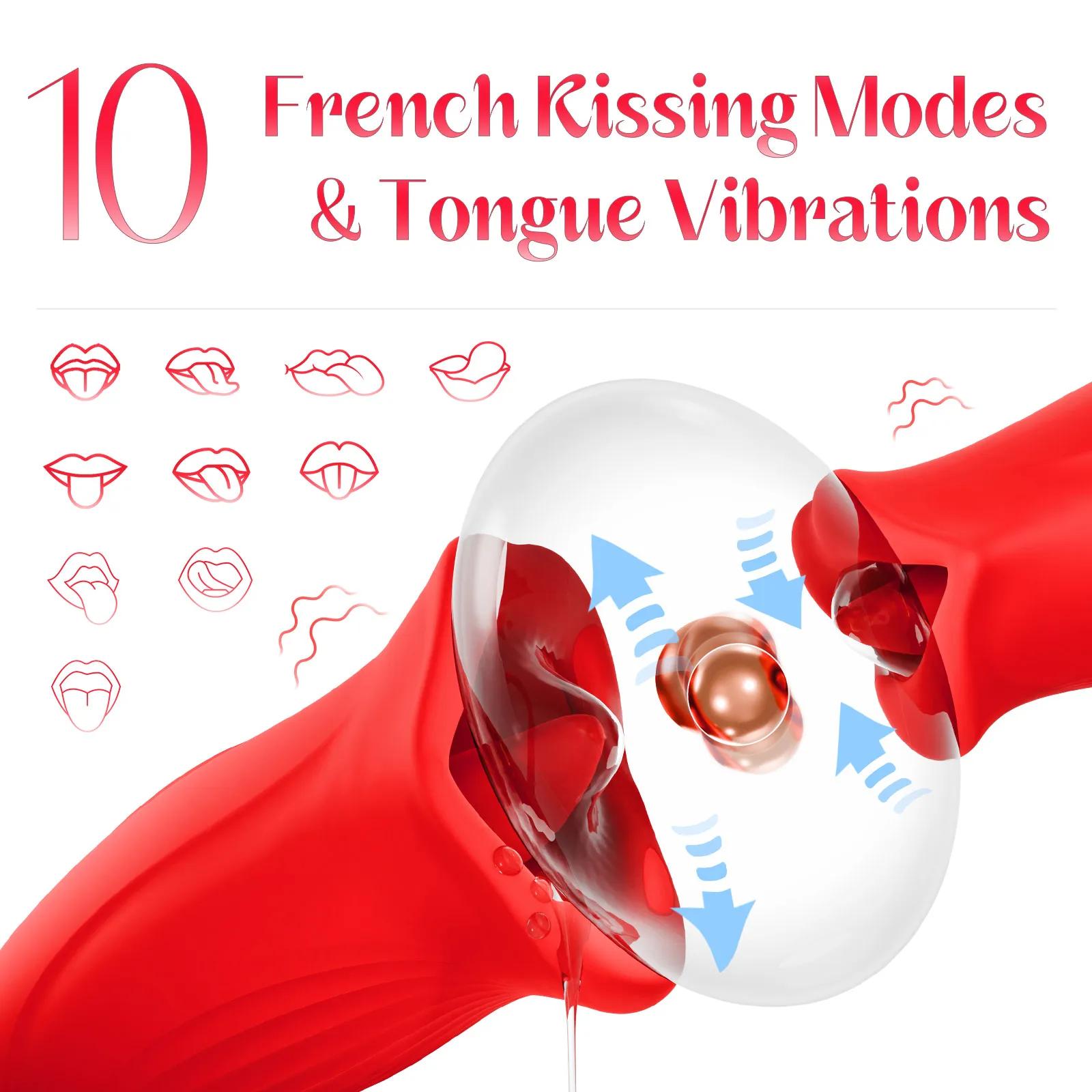 Vibromasseur gode léchant la langue pour femme, stimulateur de clitoris vaginal, masseur de point G,